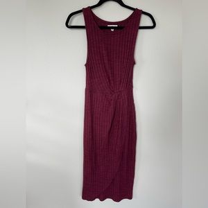 Nordstrom BP Maroon Ribbed Bodycon Tank Midi Dress